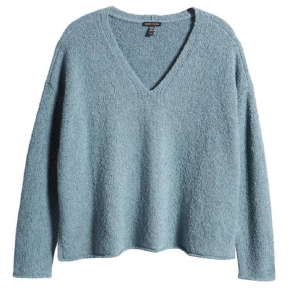 Eileen Fisher Organic Cotton Blend Sweater in Blue Steel, Very Soft, Size 1X NEW - Picture 5 of 9